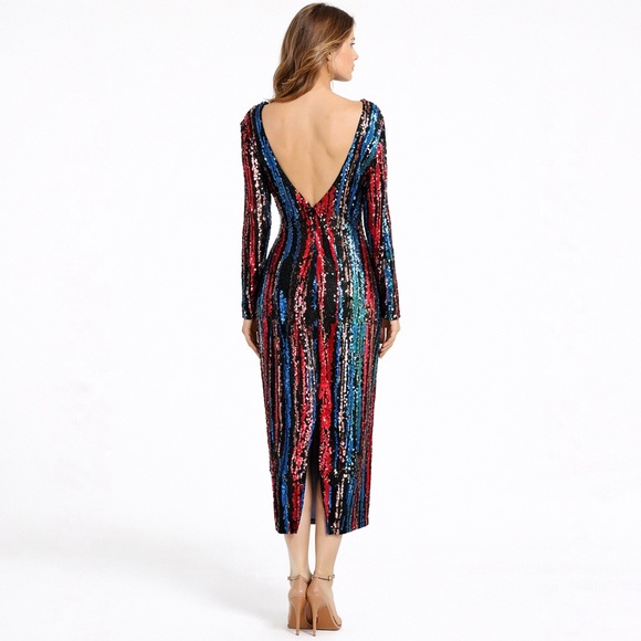long midi bodycon dress Body-Con Open Back Midi Dress – Cotton Candy LA